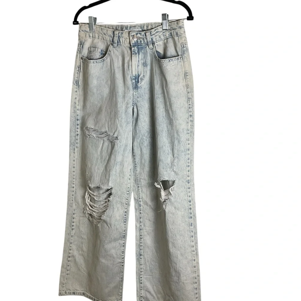 RSQ Wide Leg Jeans size 27 Women's Light Blue Distressed Jeans - Picture 8 of 8